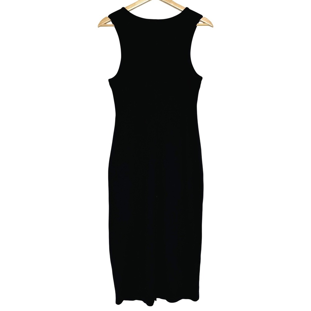 Marine Layer Lexi Daytime Midi Dress Black Ribbed M - Picture 6 of 12